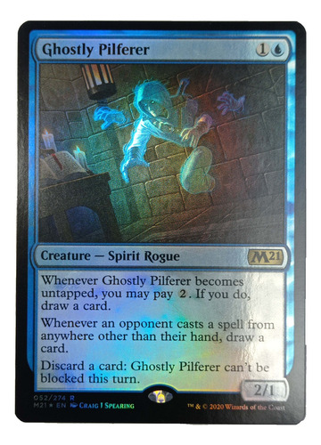 Carta Magic Ghostly Pilferer (foil) [m21] Mtg Spirit Rogue