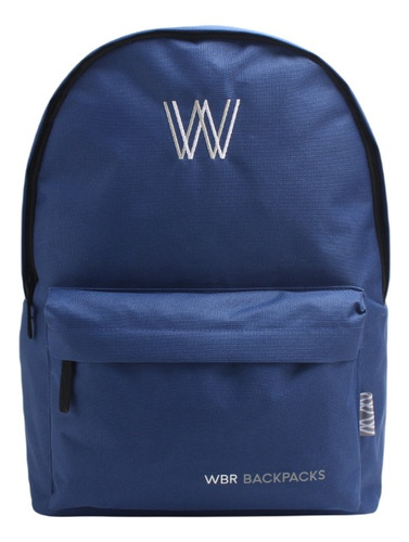 Mochila Urbana Wbr Backpacks Bordada Azul Liso Wabro