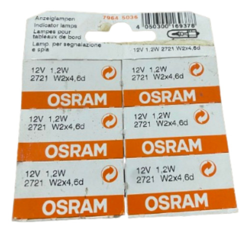 Lampara Osram Blister 12v-1,2w-2721 X 8 Unidades