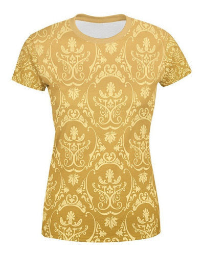 Playera Full Print Dorada Figuras Elegantes Candelabro 43