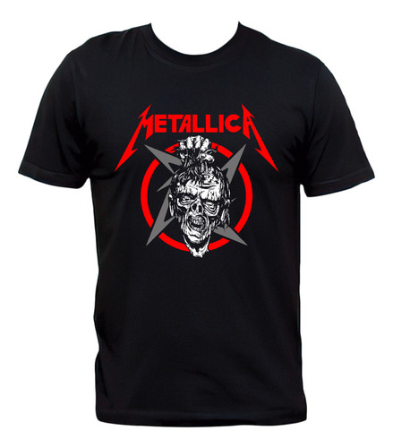 Remera Negra Metallica Thrash Metal 100% Algodón