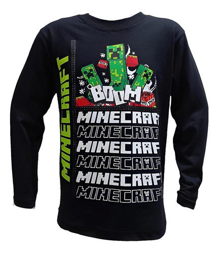 Remera Personajes Creeper Mine Battle Survive Doble Estampa