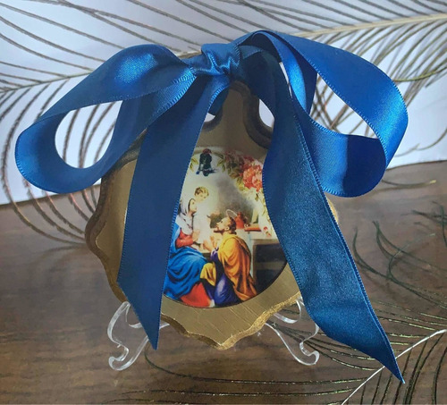 Imagem 4 de 4 de Medalhão De Porta Sagrada Familia