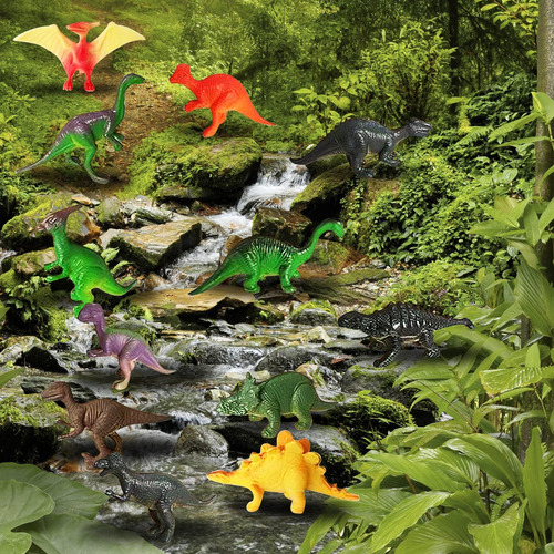 12 Pzs Huevos De Dinosaurio, Set De Dinosaurios Con