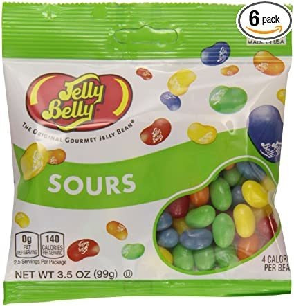 Jelly Beans Sours Sabores Surtidos Jalea, 3.5 Onzas Bolsas (