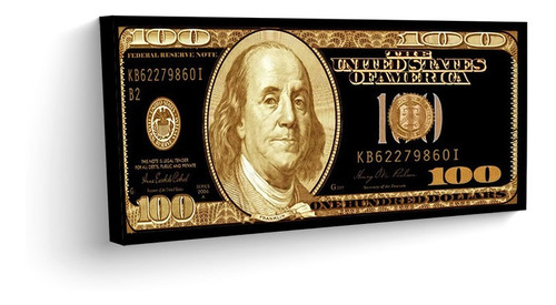 Cuadro Decorativo Billete De Dólar Medida Panoramica