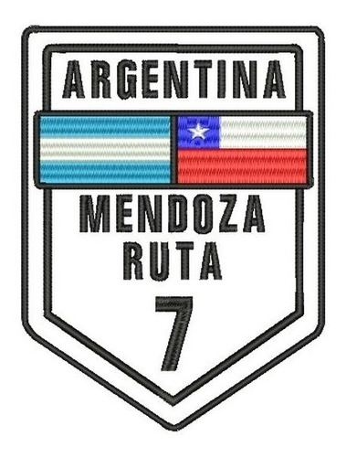 Patch Bordado Termocolante Mendonza - Ruta 7 Argentina