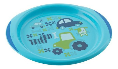 Kit Prato Raso E Fundo 12m+ Azul Menino Chicco 160022 Personagem Hipopótamo