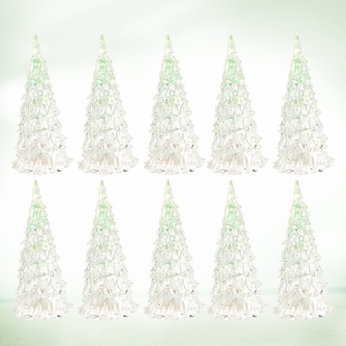 10pcs Colorful Led Color Changing Crystal Christmas Tree Sho