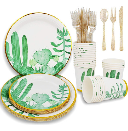 Juego De Suministros Para Fiesta De Cumpeados De Cactus, Dis
