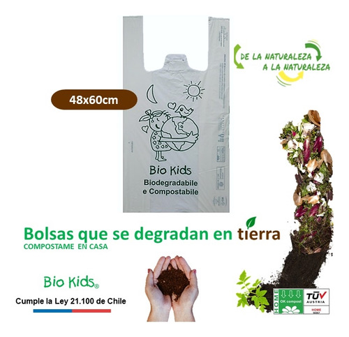 Bolsa Camiseta | Biodegradable & Compost |48x60cm | 500 Und 