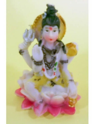 Imagem 1 de 4 de Estatueta Shiva Na Flor De Lótus Em Resina 5,3cm Novo