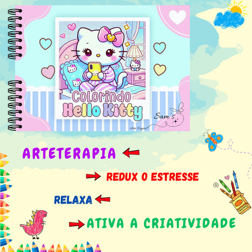 Livro De Colorir Hello Kitty No Estilo Comfy, Cute, Bobbie G