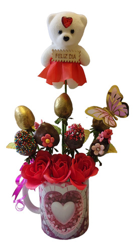 Arreglo,fresas Con Chocolate,flores,san Valentin,enamorados