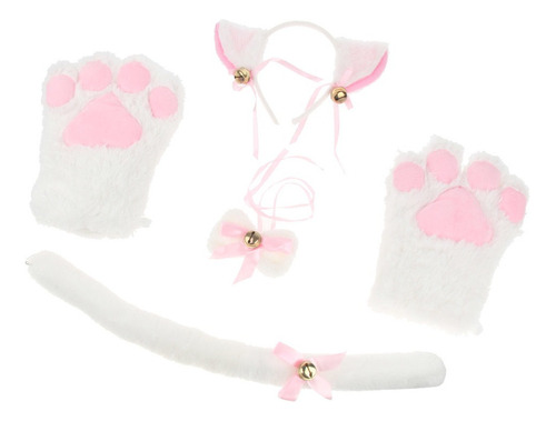 Set De Accesorios De Cosplay Gato Felpa Guantes Gatito Oreja