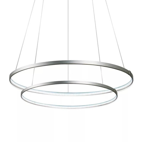 Lampara Colgante Led Con Difusor Ring Doble 80/100 Cm Nk