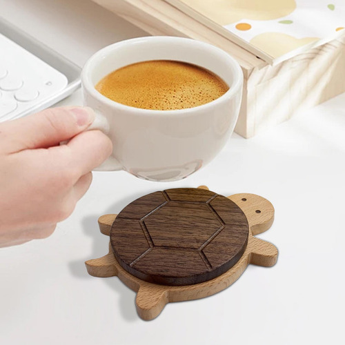 Posavasos De Madera Con Forma De Tortuga, Ideal Para