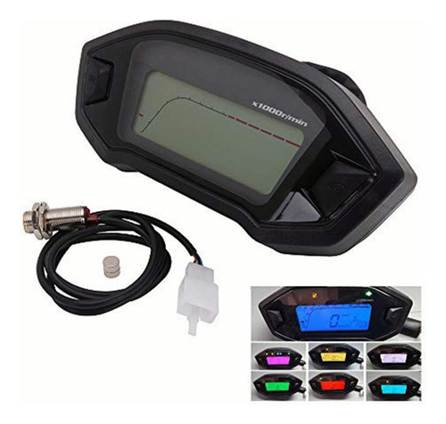 Mini Universal Lcd Digital Motocicleta Medidor Velocímetro