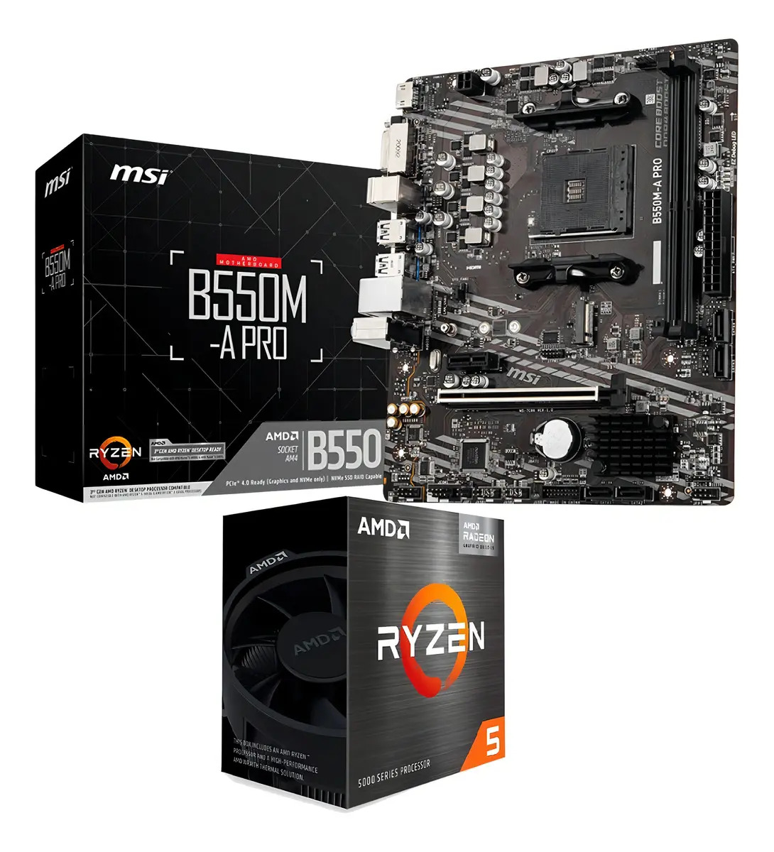 Kit Upgrade Amd Ryzen 5 5500 + B550m Msi Cor Preto