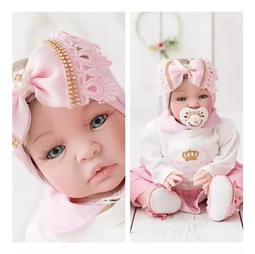 Boneca Reborn Bebe Reborn Menina 100% Silicone New Happy - Boneca