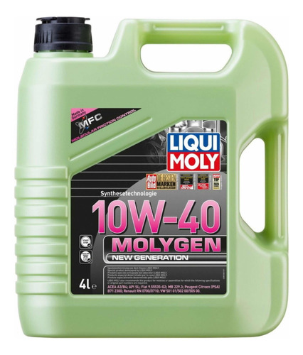 Aceite Sintetico 10w40 Molygen New Generation Liqui Moly 4lt