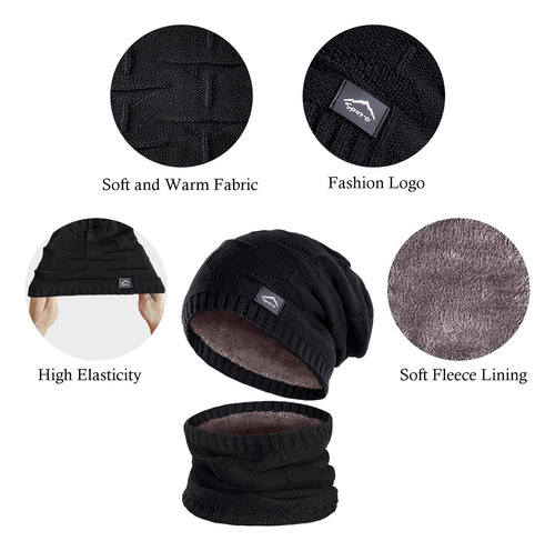 Gorro De Invierno Con Bufanda Y Guantes Táctiles Unisex Color Talle Diseño De La Tela