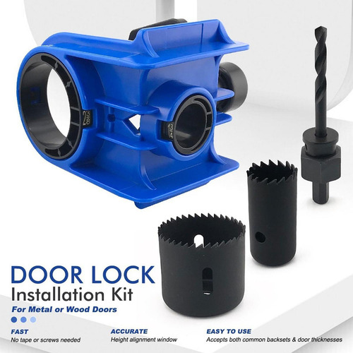 Kit De Instalação De Fechadura De Porta Com 2 Buchas Azul