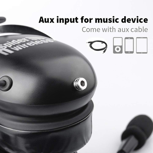 Auricular P/ Aviación Spiderwireless 100a, Over-ear, Negro