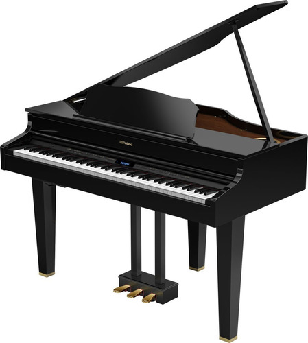 Piano Digital Tipo 1/4 Cola Roland Gp607 Negro Pulido