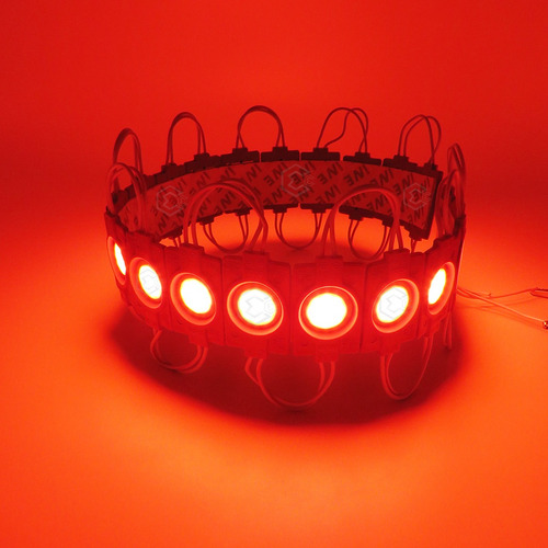20 Módulos De 9 Led Cob Plasma Redondos Alta Intensidad 12v Luz Rojo