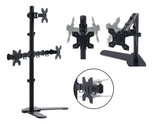 Soporte Monitor Triple Brazo Ergonómico Ajustable