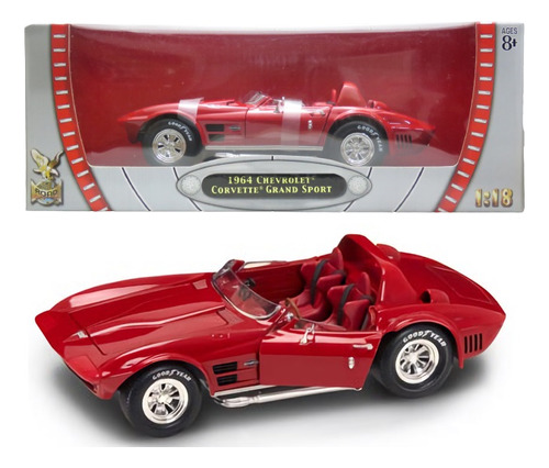 1964 Chevrolet Corvette Grand Sport - 1/18 - Yat Ming Cor Vermelho