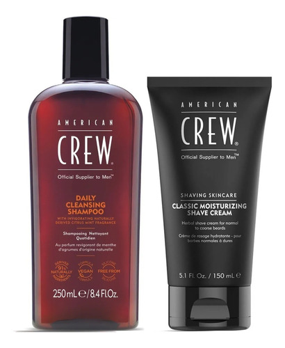 Shampoo Para Cabello Graso  + Crema De Afeitar American Crew