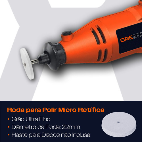 Kit 20 Rodas De Borracha 22mm Polimento Fino Micro Retífica