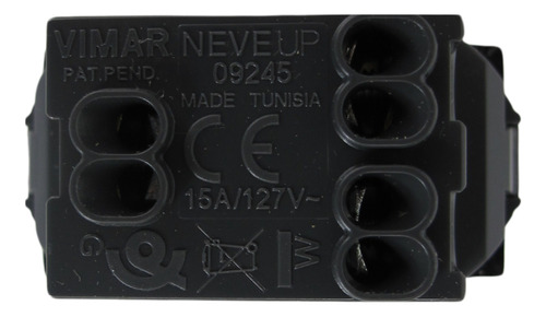 Placa Negra Con Interruptor Y 2 Tomas Carbón Vimar Neve Up