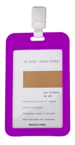 Pack 10 Porta Credencial Id Card Vertical Morado / Lhua