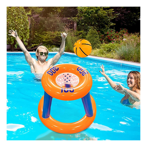 Juego Inflable Aro Basquet Pelota Piscina Niños Pool24k