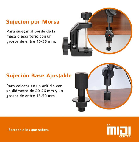 Soporte Brazo Articulado Microfono Radio Alctron Ma618