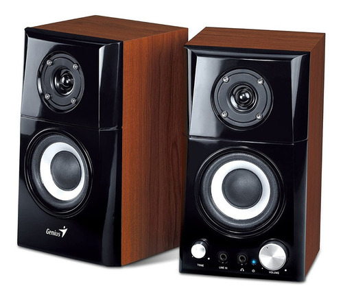 Imagen 2 de 6 de Parlante Genius SP-HF500A negro y madera 220V