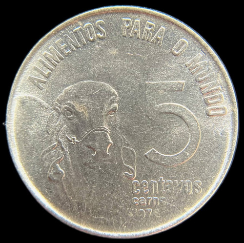 Brasil, 5 Centavos, 1976. Fao, Vaca. Sin Circular