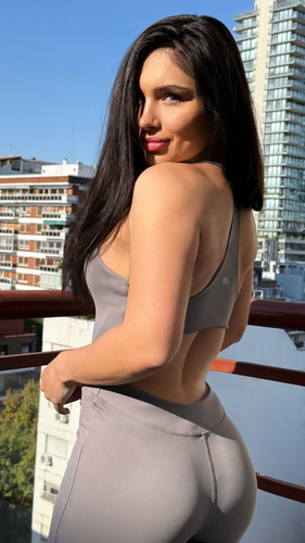 Enterizo Catsuit Deportivo Pilates Gym Yoga Mono Alo Gris Lisa Unico