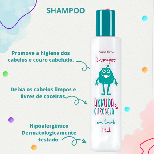 Xô Piolhos Shampoo Arruda E Citronela Abelha Rainha