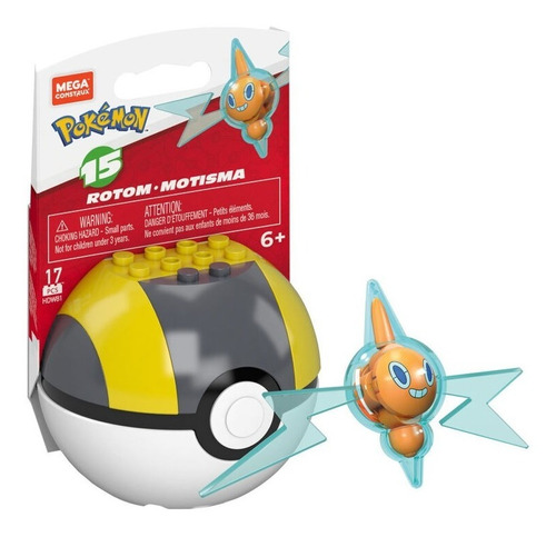 Figura Armable Rotom Con Pokebola - Pokemon Mega Contrux