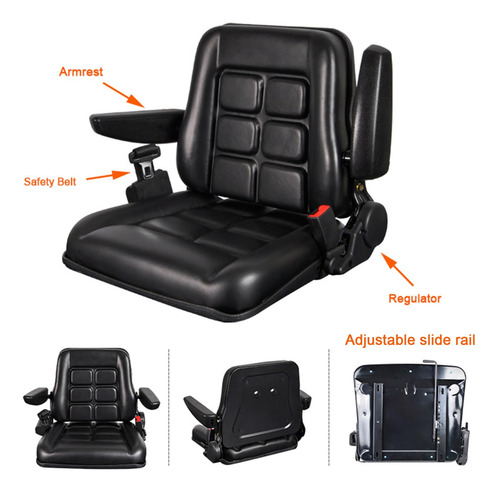 Asiento Universal Montacargas Reclinable Cn Coderas/cinturon