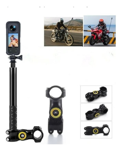 Bastão De Câmera Com Suporte Para Moto E Bicicleta