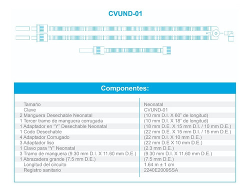 Circuito Universal Para Ventilador - Neonatal - 5 Pzs