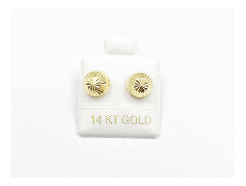 Aretes Dormilona Hongo 8mm En Oro 14k