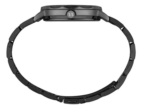 Relógio De Pulso Seculus Com Pulseira De Aço Inoxidável Cor Preto