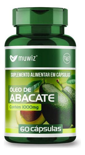 1 Óleo De Abacate Omega 3 6 9 Muwiz Vitamina E 60 Cáps