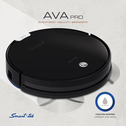 Imagen 3 de 6 de Aspiradora trapeadora robot Smart-Tek AVA Pro + Mopper negra 100V/240V